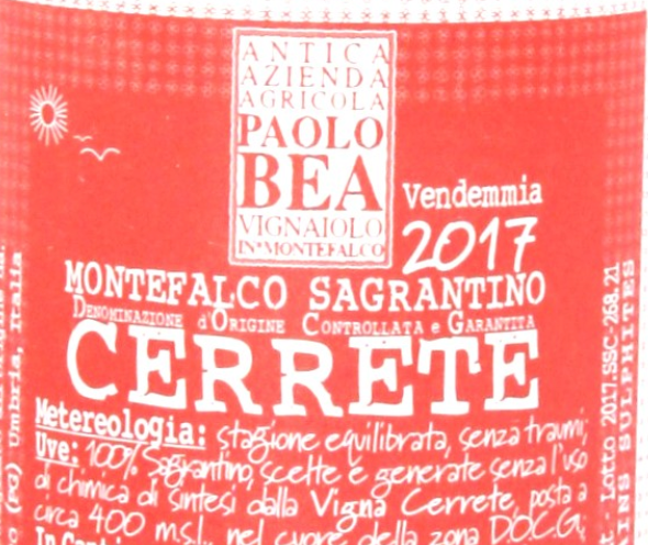 Paolo Bea Cerrete Montefalco Sagrantino Secco 2017 (1.5 Liters)