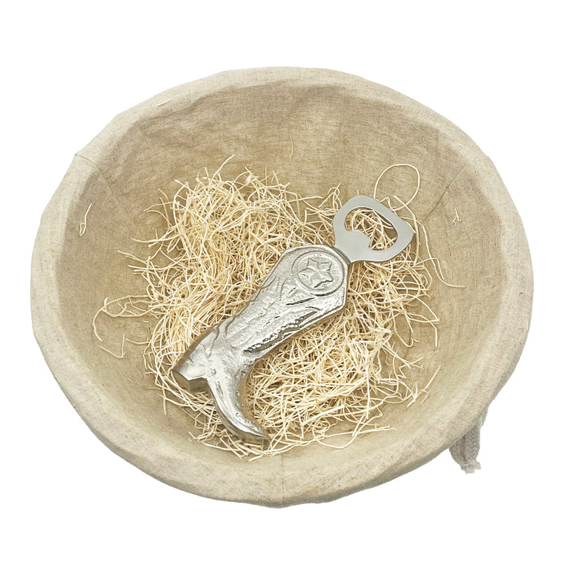 Nickel Etched Cowboy Boot Bottle Opener